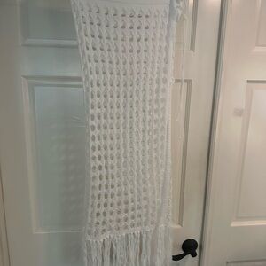 White Crochet Fringe Swim Coverup/Skirt